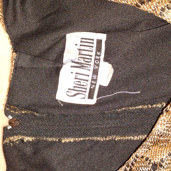 ๐ VINTAGE ๐ SHERI MARTIN NY Gold Flapper Style Dress - Picture 5 of 16